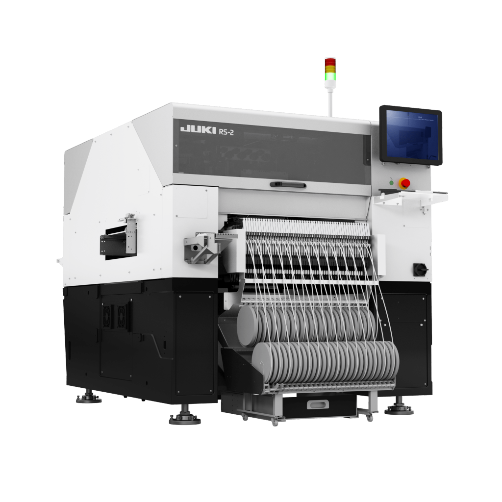 RS-2 SMD Bestueckungsautomat JUKI RS-2 Bestückungsautomat SMD mit Feeder-Modulen – kompakter smd automat für automatische bauteilplatzierung in der smt produktion