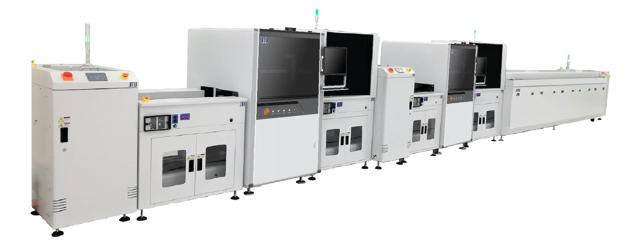 omo-full-line-conformal-coating-smt Fully automated OMO Full Line for SMT conformal coating with 25 to 30 pallets