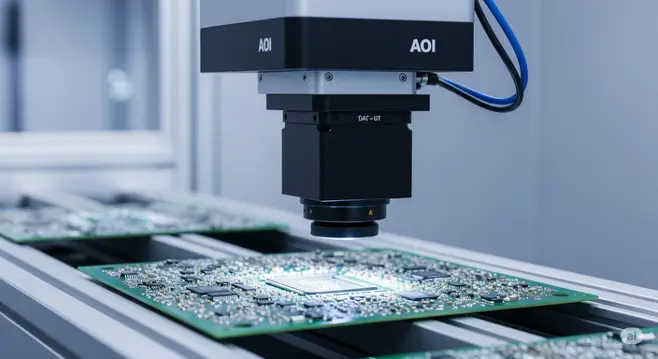 Vorteile der automatischen optischen Inspektion Infografik zu Qualität, Kostensenkung und Prozessdaten durch automatische optische Inspektion