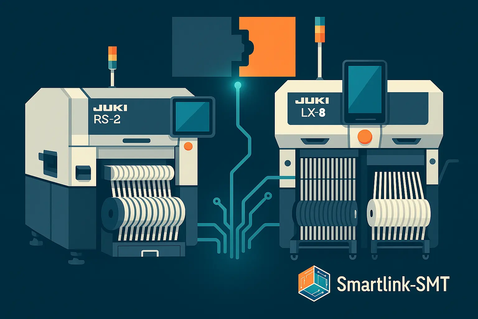 JUKI RS-2 und LX-8 als kombinierte SMT-Bestückungslinie für maximale Leistung